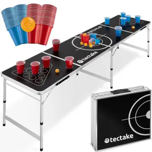 Drink Pong Table - foldable, height-adjustable, 100 cups, 6 balls