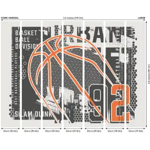 Origin Murals Modern Basketball Black Paste the Wall Mural 350cm wide x 280m high