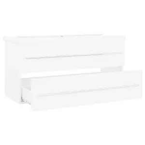 Berkfield Sink Cabinet with Built-in Basin White Engineered Wood