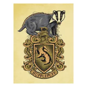 Harry Potter Hufflepuff Canvas Print Yellow/Grey (80cm x 60cm)