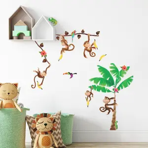 RoomMates Brown Monkey Business Peel & Stick Wall Decals