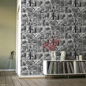 Marvel Mono Novelty Pearl effect Embossed Wallpaper