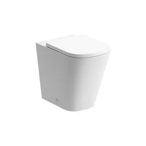 Standon White Rimless Back to wall Toilet pan Comfort Height with Soft close seat