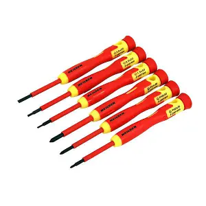 Screwdriver Set - 6 piece Precision VDE Flat and Pozi (Neilsen CT1773)