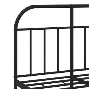 Berkfield Metal Bed Frame with Headboard and Footboard Black 120x190 cm