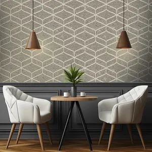 Belgravia Linear Concrete Brown Metallic Wallpaper 2312