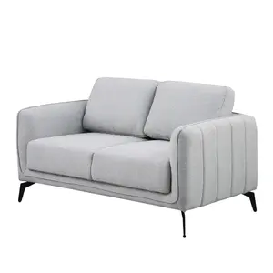 Oslo Modern Scandi Style Fabric Living Room 2 Seater Sofa (Light Grey)