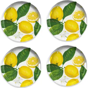 Purely Home Lemon Fresh Melamine Side Plates - Set of 4