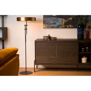 Lucide Giada Modern Floor Lamp 45cm - 2xE27 - Matt Gold, Brass