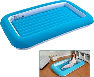 Trendi Blue Kids Airbed with Bumper Junior Airbed with Bumper Inflatable bed with Airlock Kids Camping Bed