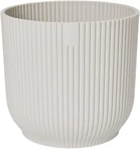 Elho Vibes Fold Round 22cm Plastic Plant Pot in Silky White