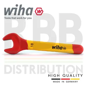 Wiha Spanner Wrench 18mm VDE Electricians Single Insulated Open End 43038