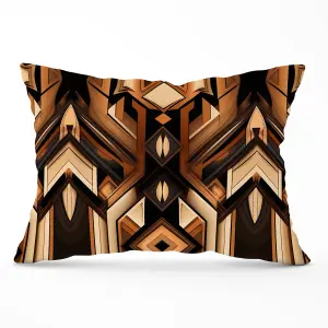 Black And Brown Intricate Pattern Cushions 33cm x 48cm