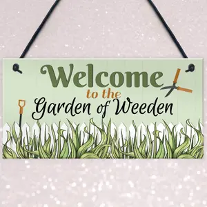 Red Ocean Garden Of Weeden Funny Novelty Garden Shed Hanging Sign Home Decor Plaque Friendship Gifts