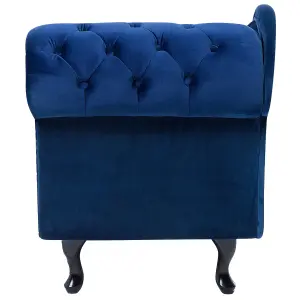 Right Hand Chaise Lounge Velvet Navy Blue NIMES