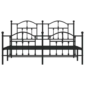 Berkfield Metal Bed Frame with Headboard and Footboard Black 183x213 cm