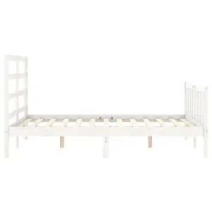 Berkfield Bed Frame with Headboard White 120x200 cm Solid Wood