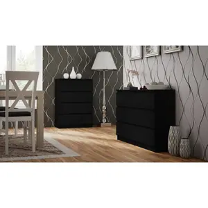 Tonya 4 Drawer 70Cm W Chest Of Drawers Black