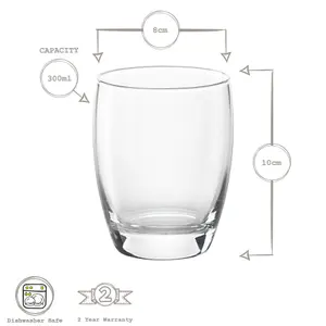 Bormioli Rocco - Fiore Water Glasses - 365ml - Pack of 6