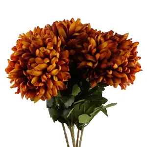 Pack of 6 x 75cm Extra Large Reflex Chrysanthemum - Orange