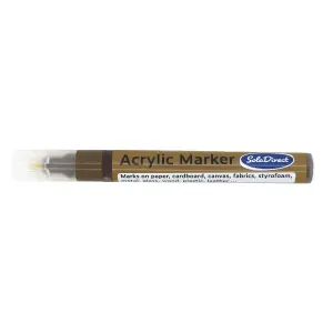 Acrylic Paint Marker Pen Permanent for Stone Leather Fabric Plastic (Brown)