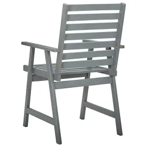 Berkfield Outdoor Dining Chairs 3 pcs Grey Solid Acacia Wood