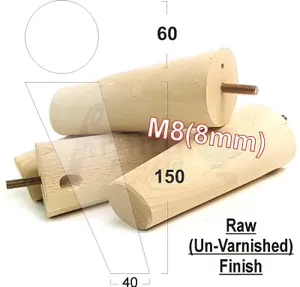 Angled Wood Furniture Feet 150mm High Raw Replacement Furniture Legs Set Of 4 Sofa Chairs Stools M8