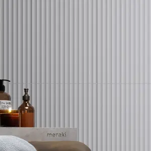 Cersanit Hopi White Gloss Structured Ceramic Indoor Wall Tile Sample