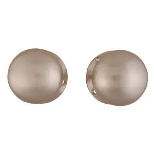 Satin Nickel effect Zamak Round Door knob (Dia)54mm, Pair