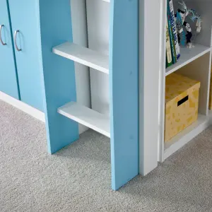 Lacy Blue Storage Mid Sleeper Bed