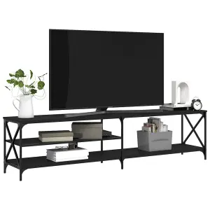 Berkfield TV Cabinet Black 200x40x50 cm Engineered Wood and Metal