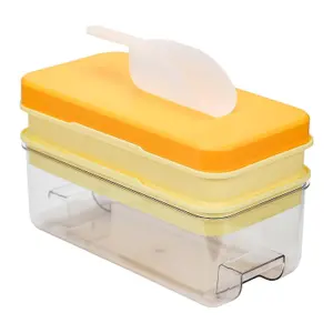 Ice Cube Tray - Cube Ice Ice Trays with Lid & Bin for Freezer - Mini Ice Cube Maker - 64pcs Easy Ice Cube Removal