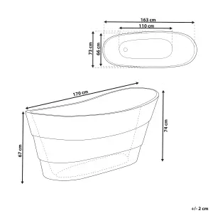 Freestanding Bath 1700 x 730 mm Black BUENAVISTA