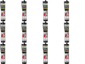 Everbuild Everflex Roof and Gutter Sealant, Black, 300ml (Pack of 12)