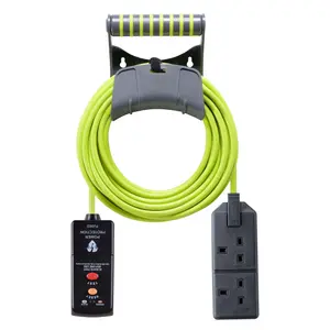 Masterplug EXU1013/2/RCD/CHT 2 socket 13A Grey & green Extension lead, 10m