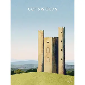 Henry Rivers Cotswolds Broadway Tower Canvas Print Multicoloured (50mm x 40mm)