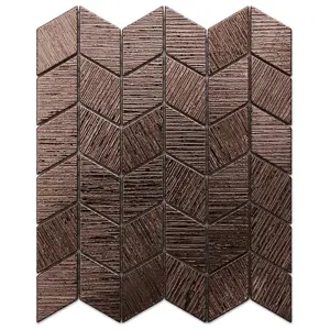 Glass mosaic on mesh for bathroom or kitchen 26.5cm x 30.5cm - Copper lake