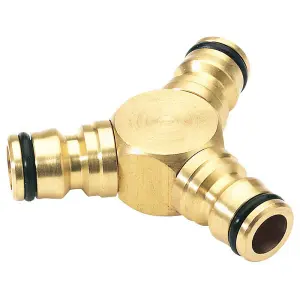 1/2" Male Y Splitter Piece Brass Three Way Garden Hose Male Quick Connector