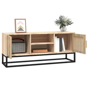 Berkfield TV Cabinet 105x30x45 cm Engineered Wood and Iron