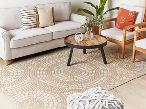 Jute Area Rug 160 x 230 cm Beige and White ARIBA