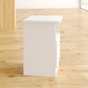 Cascio 2 Drawer Bedside Table White Gloss