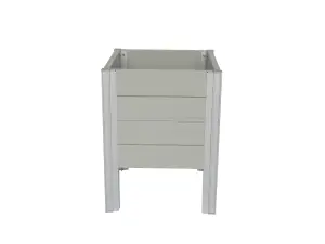 Winawood Wood Effect Square Raised Planter - Stone Grey