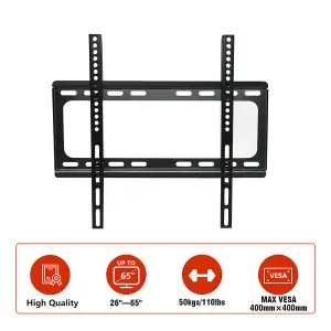 SunDaze 26"-65" Fixed TV Wall Bracket For LED LCD Plasma & Curved Screens