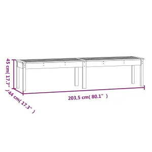 Berkfield 2-Seater Garden Bench Honey Brown 203.5x44x45 cm Solid Wood Pine