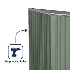 Absco Space Saver Pent Eucalyptus Metal Garden Storage Shed 3m x 1.52m (10ft x 5ft)