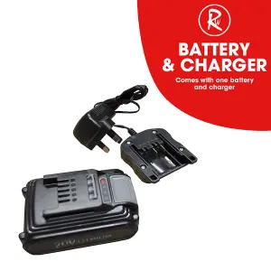 RocwooD Cordless 20V Hedge Trimmer 2.0Ah Battery & Charger