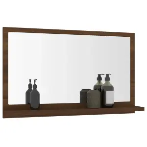 Berkfield Bathroom Mirror Brown Oak 60x10.5x37 cm Engineered Wood