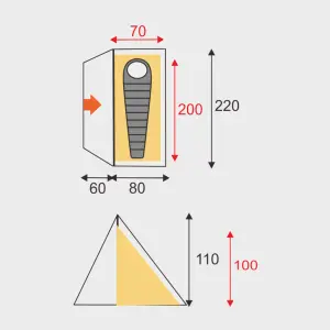 OEX Ultra-Lightweight and Compact Bobcat 1-Person Tent, Camping Equipment