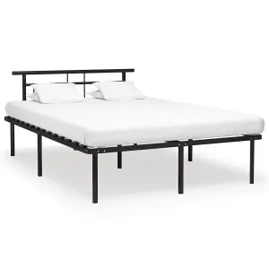 Berkfield Bed Frame Black Metal 140x200 cm