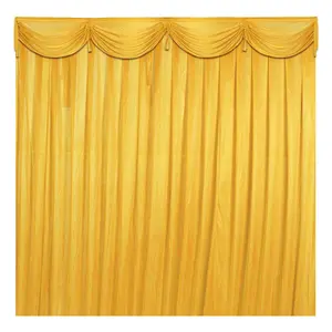 3x3 M Ice Silk Backdrop Curtain Photography Scenery for Christmas Events Decor, Gold